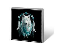 Dreamcatcher1 Wolf Funny Lapel Pins Square Brooch Tie Suit Dress Accessories for Men Women Wedding Birthday