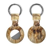 Dreamcatchers Bison Compatible with Airtag Locator Silicone Protective Case with Keychain 1PCS
