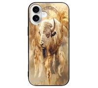 Dreamcatchers Bison Slim Glass Case Protective Classic Cell Phone Basic Cases Compatible with iPhone 16/16 Plus/16 Pro/16 Pro Max/16 E