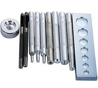 DreamColor 11 PCS Leather Craft Die Punch Hole Snap Rivet Button Base Hand Tool