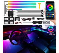 Dreamcolor Acrylic Interior Car LED Strip Light with Wireless APP, RGB 18 in 1 with 175 inches 593 LEDs Fiber Optic Ambient Lighting Kits, 16 Million Colors Sound Active Function Car Neon Lights