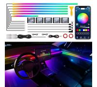 Dreamcolor Interior LED Strip Light with Wireless APP - RGB 14 in 1 with 175 inches 593 Neon Car Ambient Lighting Kits, Dynamic Chasing Music Sync LEDs Fiber Optic Strip Lights