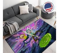 DreamController Ricky Morty Custom Rugs for Gamer Room (62x40inch)| Playroom Carpets Inspired by Games & Anime Decor for Gamers | Gamer Room Decor for Kids Teen Anti-Slip Gaming Mats
