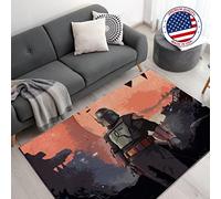 DreamController Starwarrs Bobba Fett Custom Rugs for Gamer Room (62x40inch)| Playroom Carpets Inspired by Games & Anime Decor for Gamers | Gamer Room Decor for Kids Teen Anti-Slip Gaming Mats
