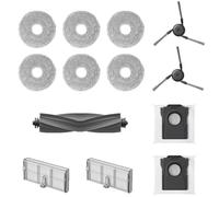 DREAME Replacement Accessory Kit Robot Vacuum Cleaner L10sUltraGen3, D30Ultra, L40UltraA, 1 Main Rubber Brush, 2 Side Brushes, 2 Filters, 2 Dust Bags, 3 Pairs of Wipes
