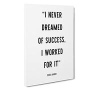 Dreamed Of Success Typography Canvas Print | Gallery Wrapped 30mm Frame Wall Art | 30x20 inches | Ready to Hang | Contemporary Typography Picture | Living Room Bedroom Lounge Office