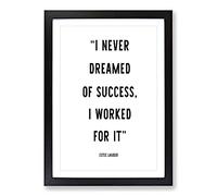 Dreamed of Success Typography Framed Print | A2 Black Framed Wall Art | Ready to Hang | Modern Positive Affirmations Picture | Living Room Bedroom Lounge Office