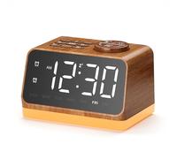 Dreamegg FM Radio Alarm Clock with Dual Alarm, White Noise Machine, 25 Soothing Sounds, Night Light, Sleep Timer, Dimmable LED Display, USB Charging Port, Alarm Clock Bedside for Adults & Seniors