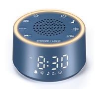 Dreamegg Sound Machine & Alarm Clock - White Noise Machine with 7 Wake-Up Sounds, 0-100% Dimmable, Night Light, Sound Machine for Sleeping Office Home, Travel Essentials Gift, Navy Blue