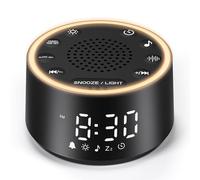 Dreamegg White Noise Machine with Night Light and Clock, D1 Nova, Black