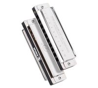 Dreamer 10 Hole Blues Harmonica Imported Phospher Bronze Reed,Pocket Compact Diatonic Harmonica for Beginners Adults Professionals Gifts (Silver A)