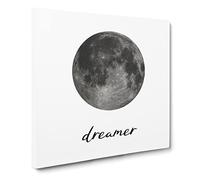Dreamer Modern Typography Quote Canvas Print | Gallery Wrapped 30mm Frame Wall Art | 20x20 inches | Ready to Hang | Modern Typography Picture | Living Room Bedroom Lounge Office