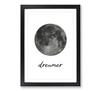 Dreamer Typography Framed Print | A2 Black Framed Wall Art | Ready to Hang | Modern Positive Affirmations Picture | Living Room Bedroom Lounge Office