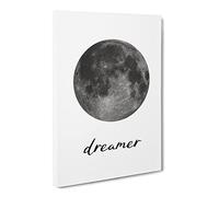 Dreamer Typography Quote Canvas Print | Gallery Wrapped 30mm Frame Wall Art | 20x14 inches | Ready to Hang | Modern Typography Picture | Living Room Bedroom Lounge Office