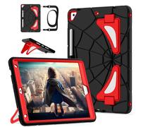 DreamerX for iPad 9th/8th/7th Generation Case 10.2 Inch (2021/2020/2019), 10.2 iPad Case 9th/8th/7th Gen Cover, Rugged Shockproof Silicone Protective Case with Stand Shoulder Strap for Kids, Black Red