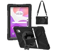 DreamerX for Lenovo Tab M9 2023 9.0'' Carrying Case TB-310FU/TB-310FX, Heavy Duty Rugged Kids Silicone Protective Cover with 360 Rotating Stand Hand Strap Shoulder Belt for Lenovo Tab M9 9 inch, Black