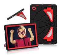 DreamerX for Samsung Galaxy Tab A8 10.5 Case for Kids Children Boys Cute, Heavy Duty Shockproof Rugged Silicone Kawaii Cartoon Military Grade Drop Protection Cover with Multi Stand Angles, Black Red