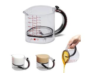 Dreamfarm Big Upcup All-in-1 Adjustable Measuring Cup - 2 Cup | Measures dry and liquid ingredients and scrapes itself clean, easy-to-read metric and imperial measurements, microwave safe