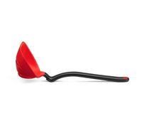 Dreamfarm Fladle Fold-Flat Space-Saving Serving & Cooking Ladle Measures up to 1/2 Cup with Silicone Squeegee-Tip - 12" Red