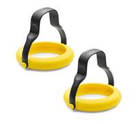 Dreamfarm Flegg 3-In-1 Flexible Silicone Egg Rings, Flippers, & Servers Safe on Non-Stick - Pack of 2, Yellow/Black