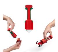 Dreamfarm Hullapit 3-in-1 Fast & Easy Strawberry Huller, Cherry Pitter & Olive Pitter - Red/Green