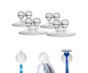 Dreamfarm Jot Super Strong, Everyday, Multi-Purpose PVC Suction Hooks & Holders - Pack of 4, Clear