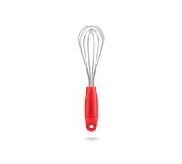 Dreamfarm Mini Flisk | 3-In-1 Stainless Steel Whisk with Ergonomic Handle | Balloon, Sauce, and Flat Whisk | Baking and Cooking Tool, Deglazing | Red