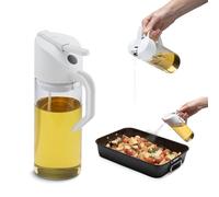Dreamfarm Oileroo 3-in-1 Glass Oil Pourer, Sprayer, & Measurer - 1 Tablespoon Spray/Dose - White