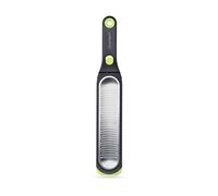 Dreamfarm Ozest Self-Cleaning POP-Button Zester for Fine, Fluffy Citrus Zest, Cheese, Nut, & Spices with Non-Slip Silicone Foot - 1mm Zester, Black/Green