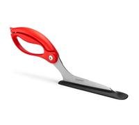Dreamfarm Scizza 2-In-1 Easy Ergonomic Pizza Scissors with Stainless Steel Pizza Cutter Blades & Non-Stick Slice Server - Red