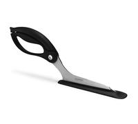 Dreamfarm Scizza 2-in-1 Easy Ergonomic Pizza Scissors with Stainless Steel Pizza Cutter Blades & Non-Stick Slice Server - Black