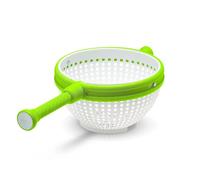 Dreamfarm Spina 2-In-1 Easy-To-Use, Collapsible Salad Spinner & Straining Colander for Salad, Fruit, Vegetable, Lettuce - 3 Quart, White/Green