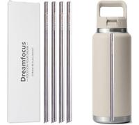 Dreamfocus Reusable Metal Straws Replacement Stainless Steel for YETI RAMBLER Straw Bottle 36 oz 4-Pack
