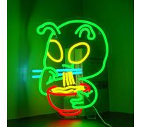 DREAMFORT Alien Noodles Neon Sign Pink Led Neon Signs Letter Neon Lights Neon Bar Signs for Wall Decor USB Light Up Sign Neon Beer Signs for Home Bar Man Cave Party Club Restaurant