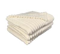 Dreamfox Cream Thick Fluffy Blanket (200 x 240 cm) - Cute Cozy Ruffle Blanket for Women - Perfect Present for All Occasions