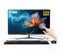 DREAMFYRE All-in-One PC with a 22" Full HD IPS multi-touch display, Celeron N5095 processor, 8GB RAM, and 512GB SSD. Features dual-band WiFi, Bluetooth, and includes a keyboard and mouse