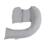 dreamgenii Pregnancy Support and Feeding Pillow, Support For Left Lateral Sleeping in Pregnancy and Beyond With Removable, Washable Cover - Grey Marl Cotton Jersey