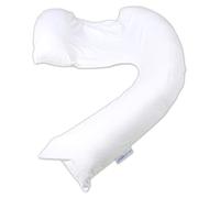 DreamGenii Pregnancy Support and Feeding Pillow, White Cotton Jersey, One Size