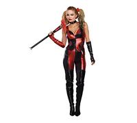 Dreamgirl 10321 Harlequin Blaster Costume, Womens, Red, Small