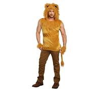 Dreamgirl 11131-CST-L King of the Jungle Lion Costume Shirt Adult, Brown, Large