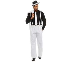 Dreamgirl 8105 Riot 20s Zoot Suit Root Costume, Mens, Striped, White, Medium