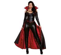 Dreamgirl Adult Vampire Costume for Women, Modern Gothic Female Vampire, Princess of Darkness Halloween Costume, Black/Red, Large