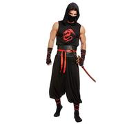 Dreamgirl mens Men's Ninja, Black/Red, Medium
