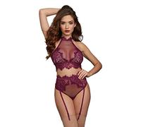 Dreamgirl Women's 11735 Lingerie Set, Mulberry, XL