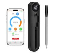 Dreamhigh Bluetooth Grill Thermometer with App, Wireless Meat Thermometer, Rechargeable, 150 m Range, Digital Roasting Thermometer with 3.3 mm Probe, Temperature Range -10 °C to 300 °C