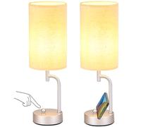 Dreamholder 2 Pack Cordless Bedside Table Lamp, 5000mAh Rechargeable Battery Operated Touch Desk Lamp, 3 Way&Stepless Dimmable Portable Nightstand Lamp for Bedroom/Office, Bulb Included, Silver