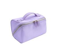 dreamie - Travel Makeup Bag, Organizer, Waterproof, Vegan Leather Handle, Open Lay Flat, Toiletries, Cosmetics, Durable - Lavender Tea