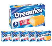 Dreamies Cake x 6 - Each box 300g (6 individually wrapped cakes) - Golden Sponge Cake with Creamy Marshmallow Style Filling
