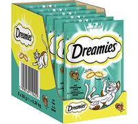 DREAMIES Cat Snacks - 6 x 60 g - with Turkey - Incredibly Crispy Cat Treats with Delicate Filling
