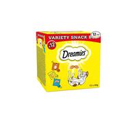 DREAMIES - Cat Treats - 12 x 60g - Multipack Biscuits - Variety Snack Box - 12 Pouches